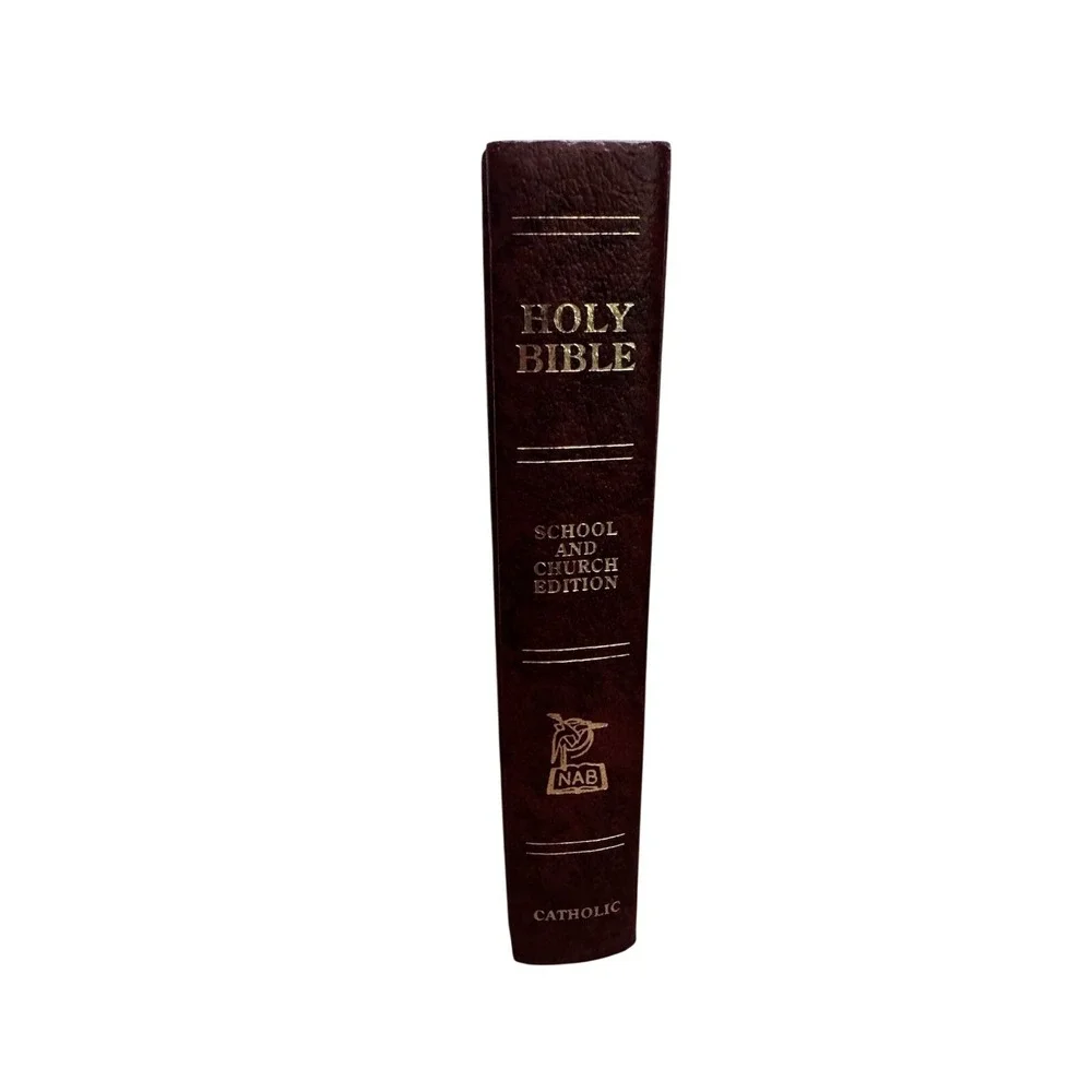 Holy Bible NAB School & Church Edition Catholic Burgundy Red Gold